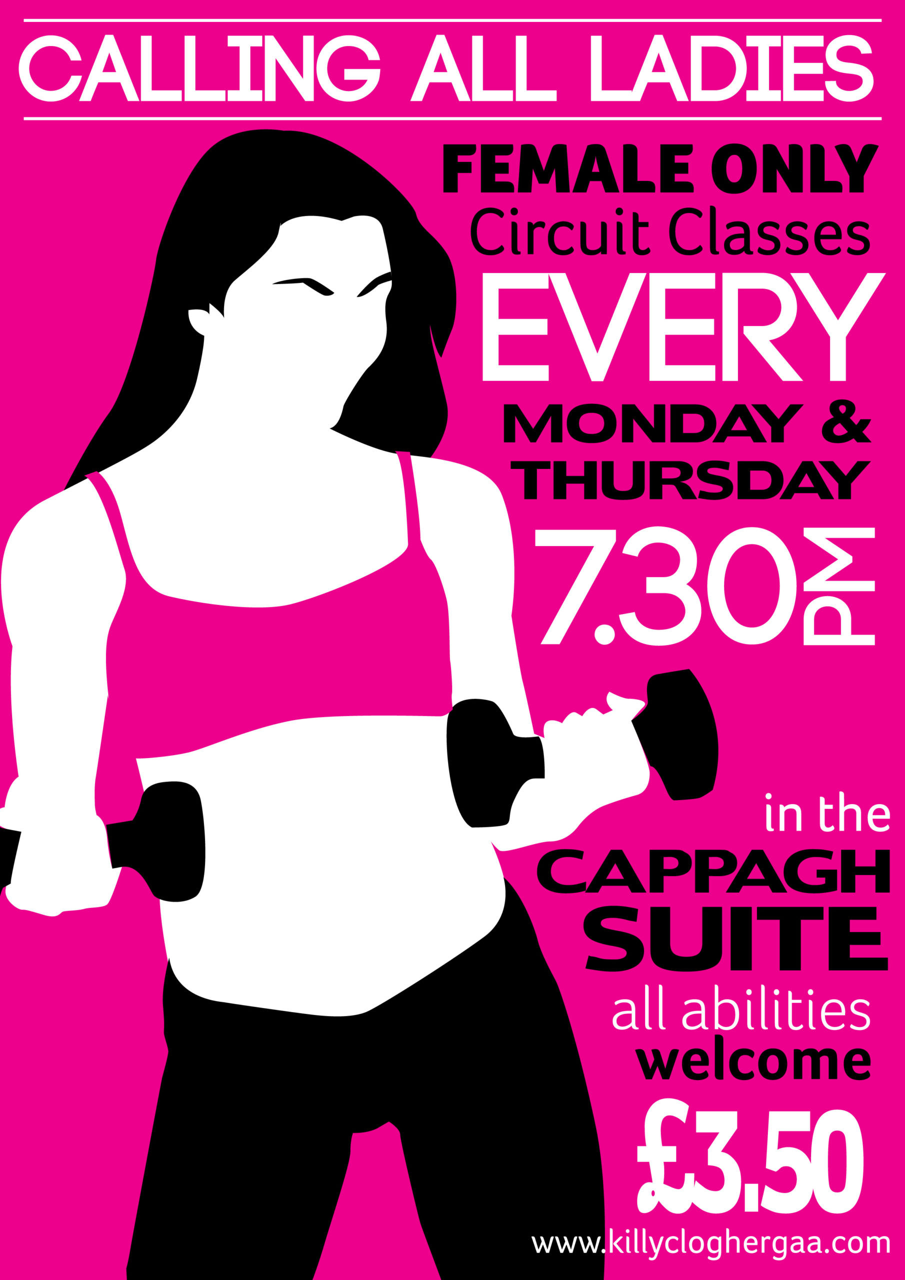 Female Circuit Training: Every Monday & Thursday in the Cappagh Suite from 7.30pm