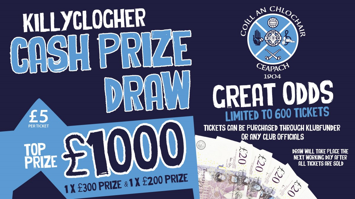 CASH PRIZE DRAW – THIS MONDAY LIVE AT 9:00PM